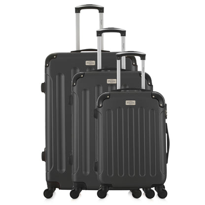Set de 3 valises grises de notre collection Potiron Paris, Concorde, de face
