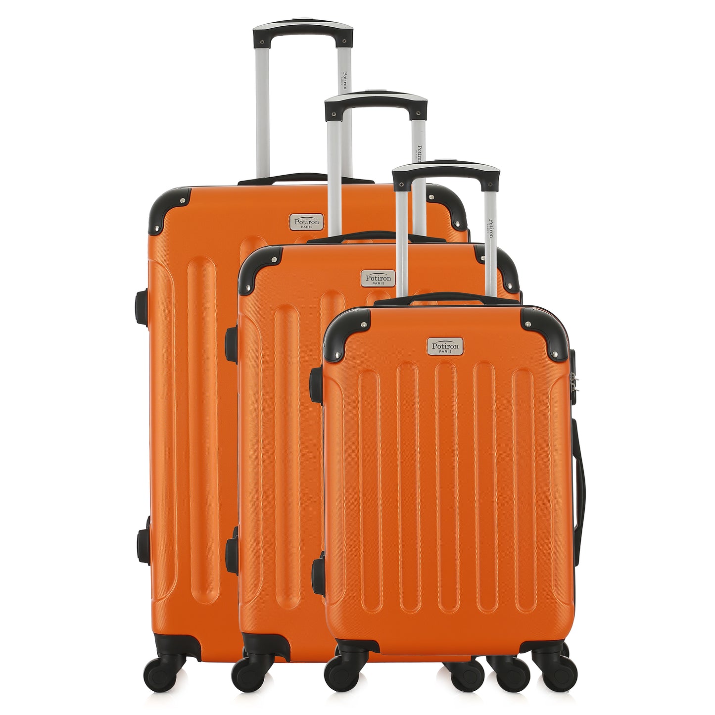 Set de 3 valises oranges de notre collection Potiron Paris, Concorde, de face
