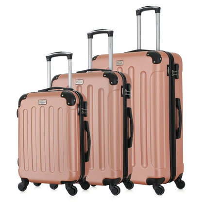 Set de 3 valises roses de notre collection Potiron Paris, Concorde, de côté