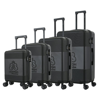 Set de 4 valises noires de notre collection Burton, Liverpool, de côté
