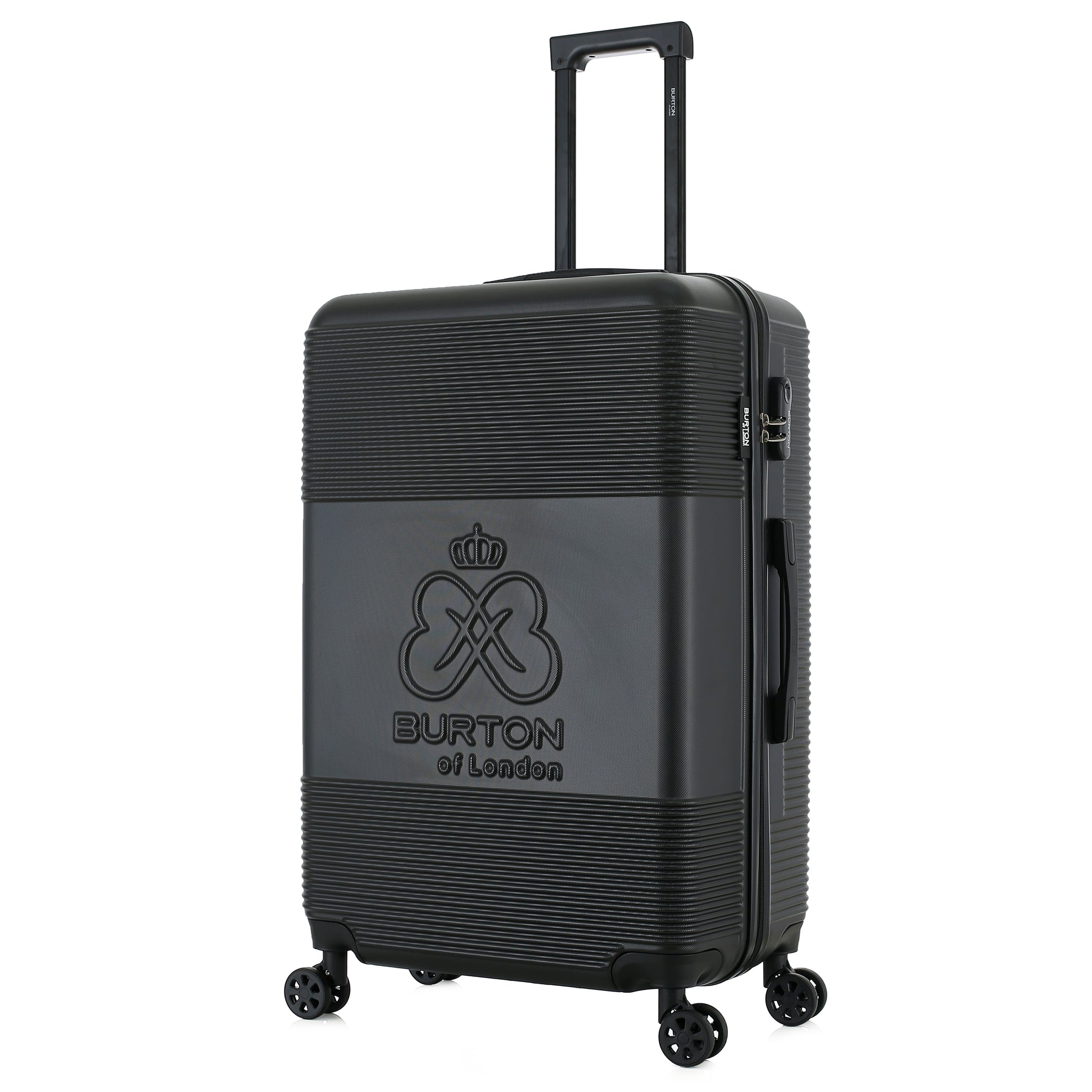 Grande valise noire de 3/4
