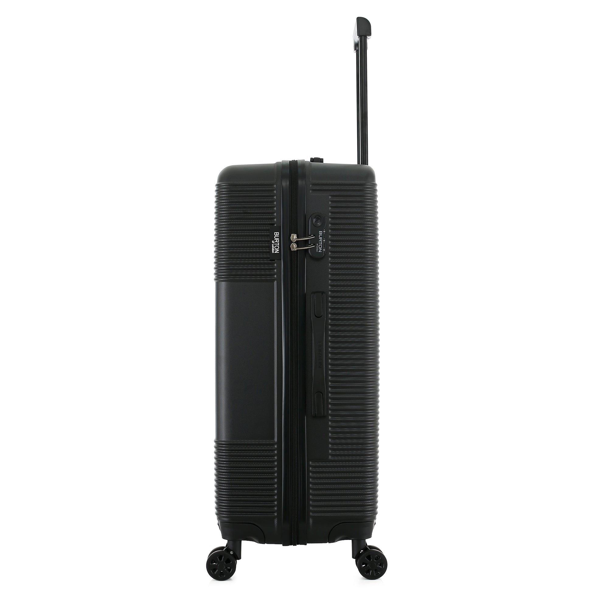 Grande valise noire de côté
