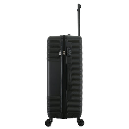 Grande valise noire de côté
