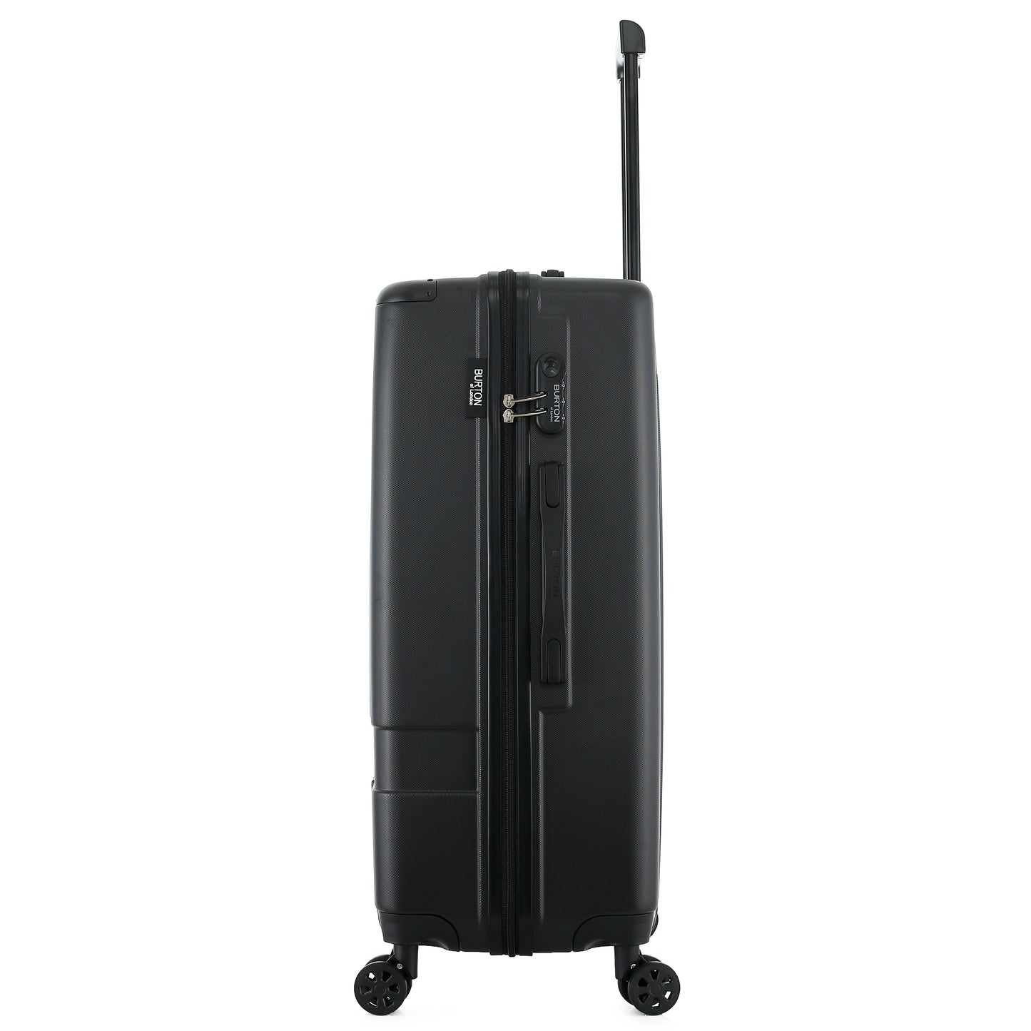 Grande valise noire de côté
