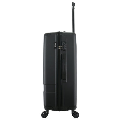 Grande valise noire de côté
