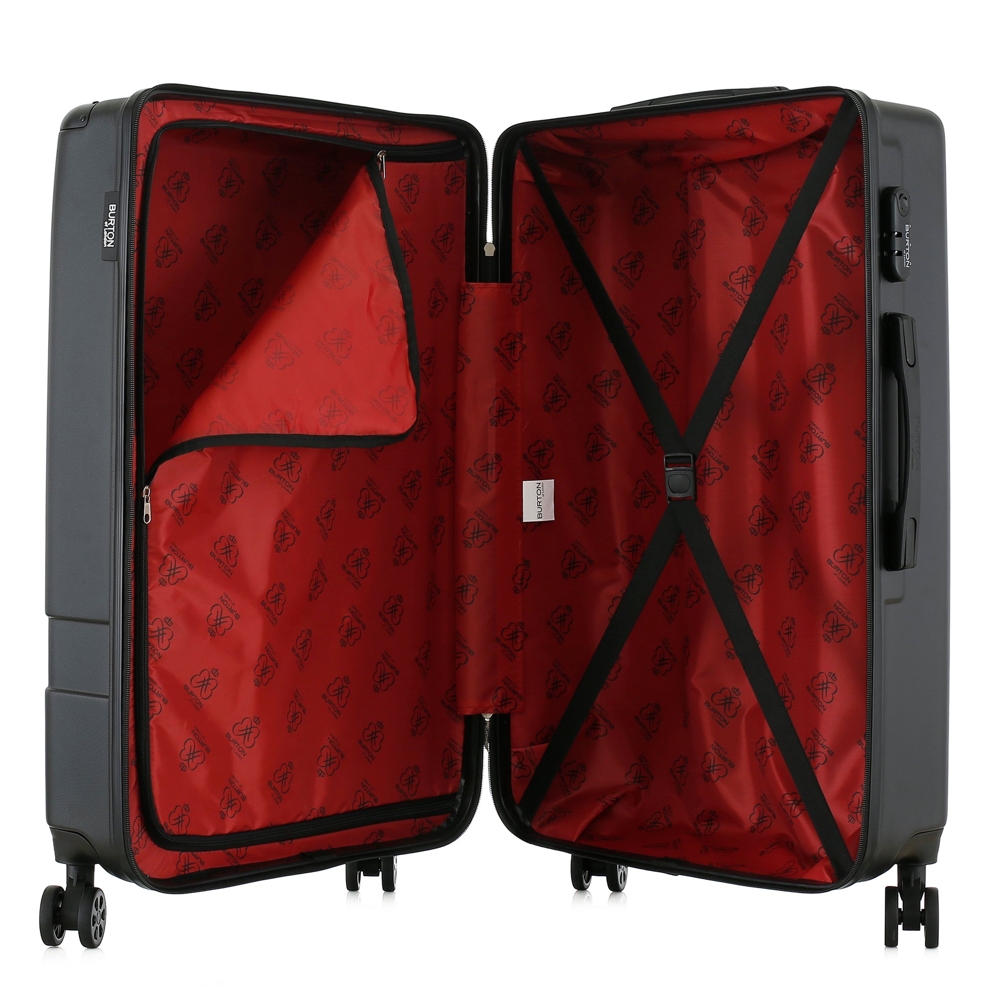 Grande valise noire ouverte
