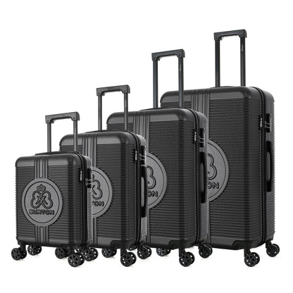 Set de 4 valises bleues de notre collection Burton, Manchester, de côté
