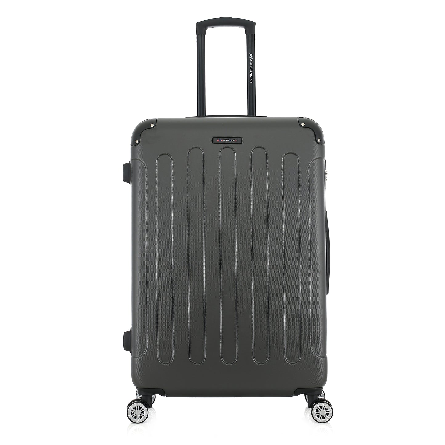 Valise grise de notre collection American Star Miami, taille L de face
