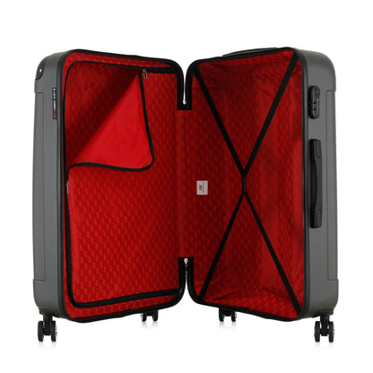 Valise grise de notre collection American Star Miami, taille L ouverte