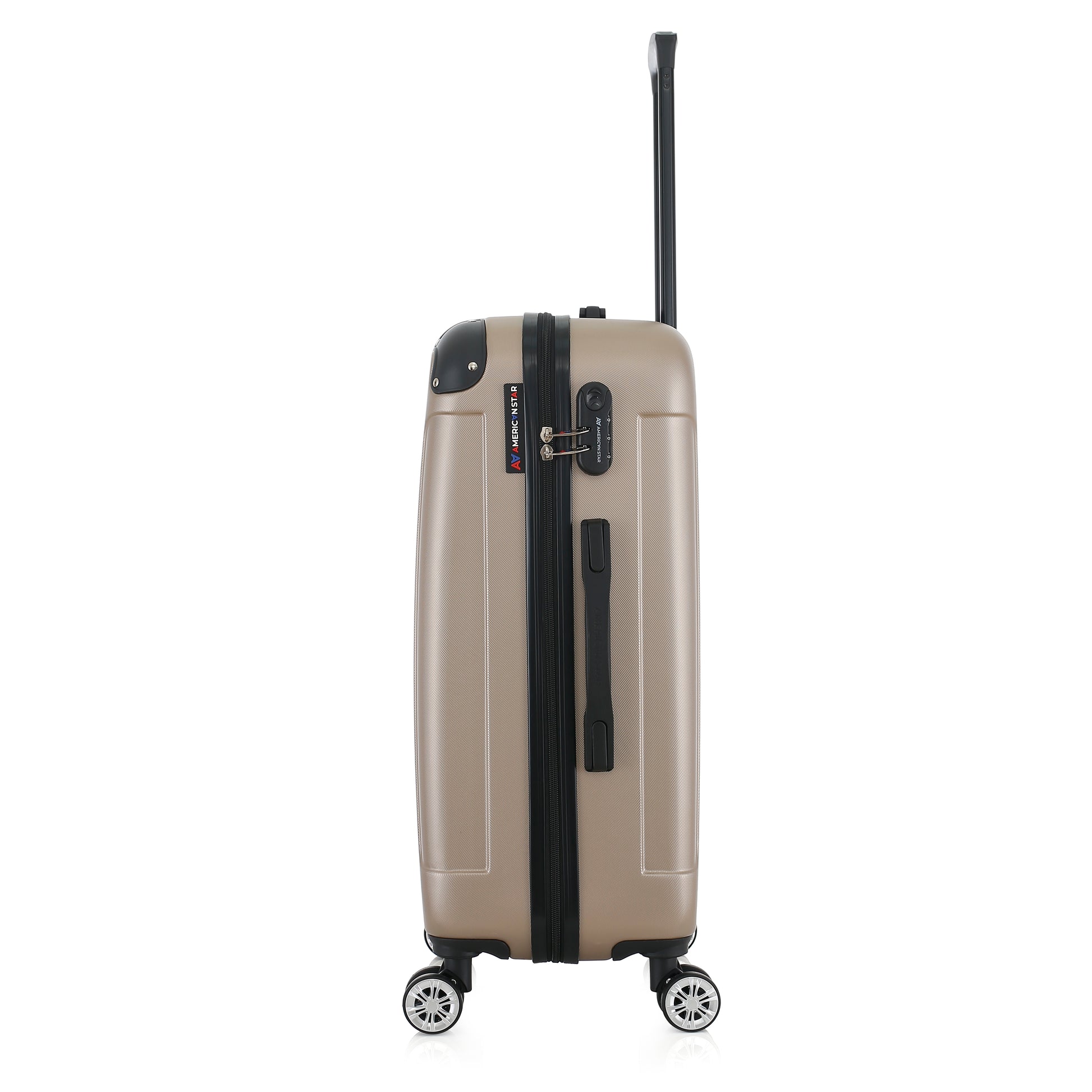 Valise beige de notre collection American Star Miami, taille M de côté