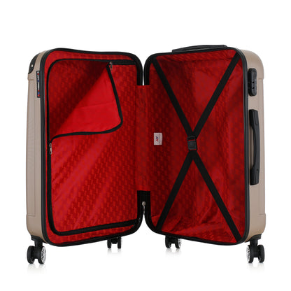 Valise beige de notre collection American Star Miami, taille M ouverte