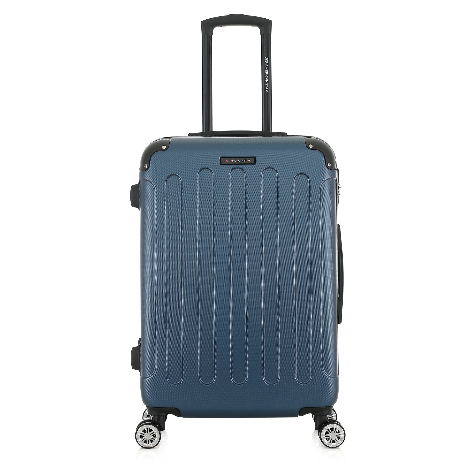 Valise bleue de notre collection American Star Miami, taille M de face
