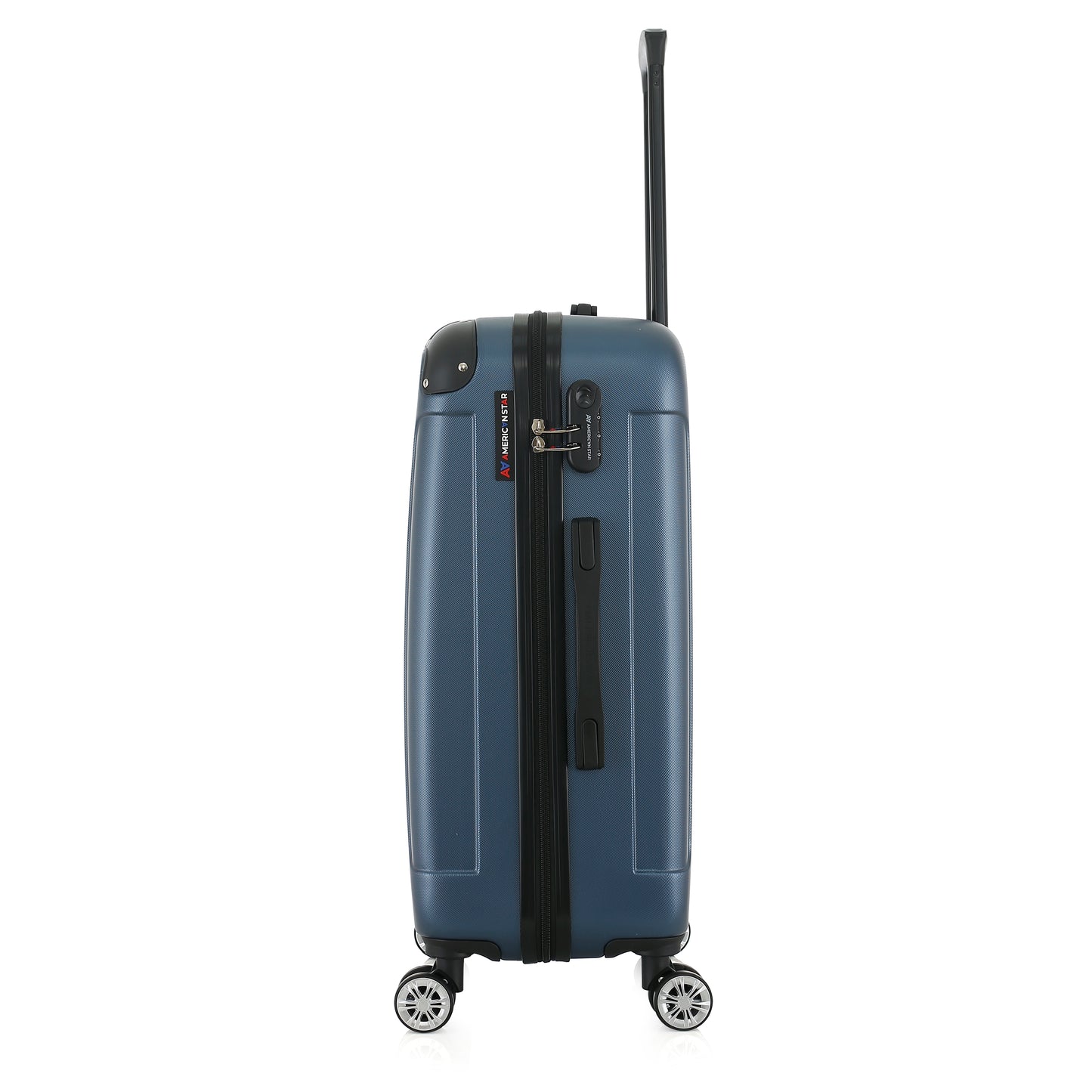 Valise bleue de notre collection American Star Miami, taille M de côté