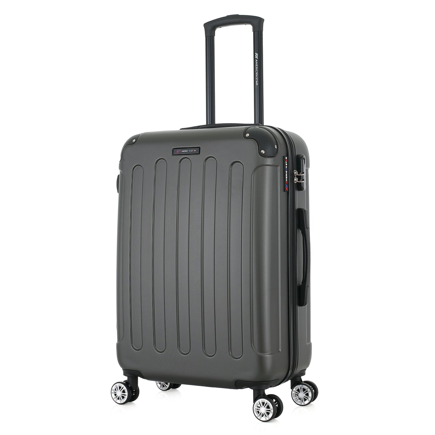 Valise grise de notre collection American Star Miami, taille M de 3/4