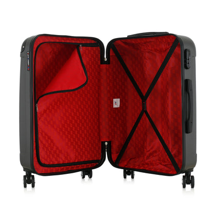 Valise grise de notre collection American Star Miami, taille M ouverte