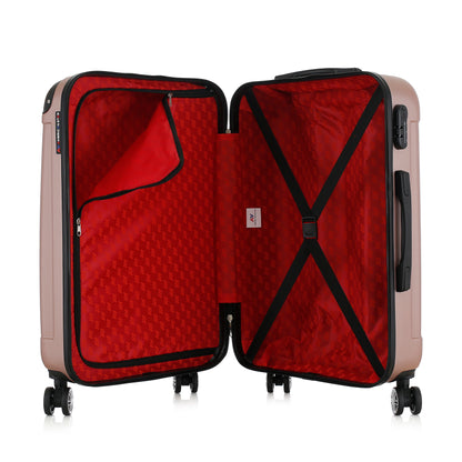 Valise or rose de notre collection American Star Miami, taille M ouverte