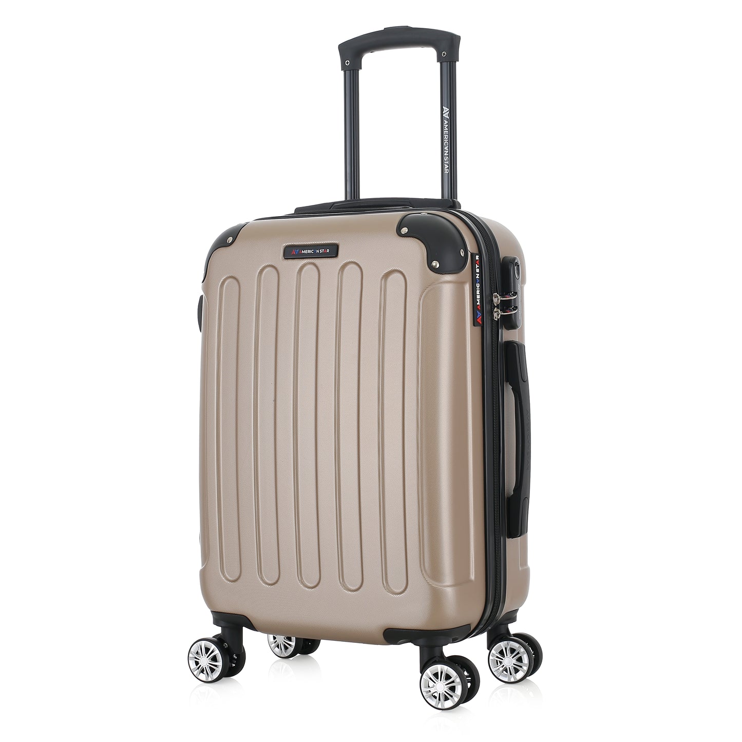 Valise beige de notre collection American Star Miami, taille S de 3/4