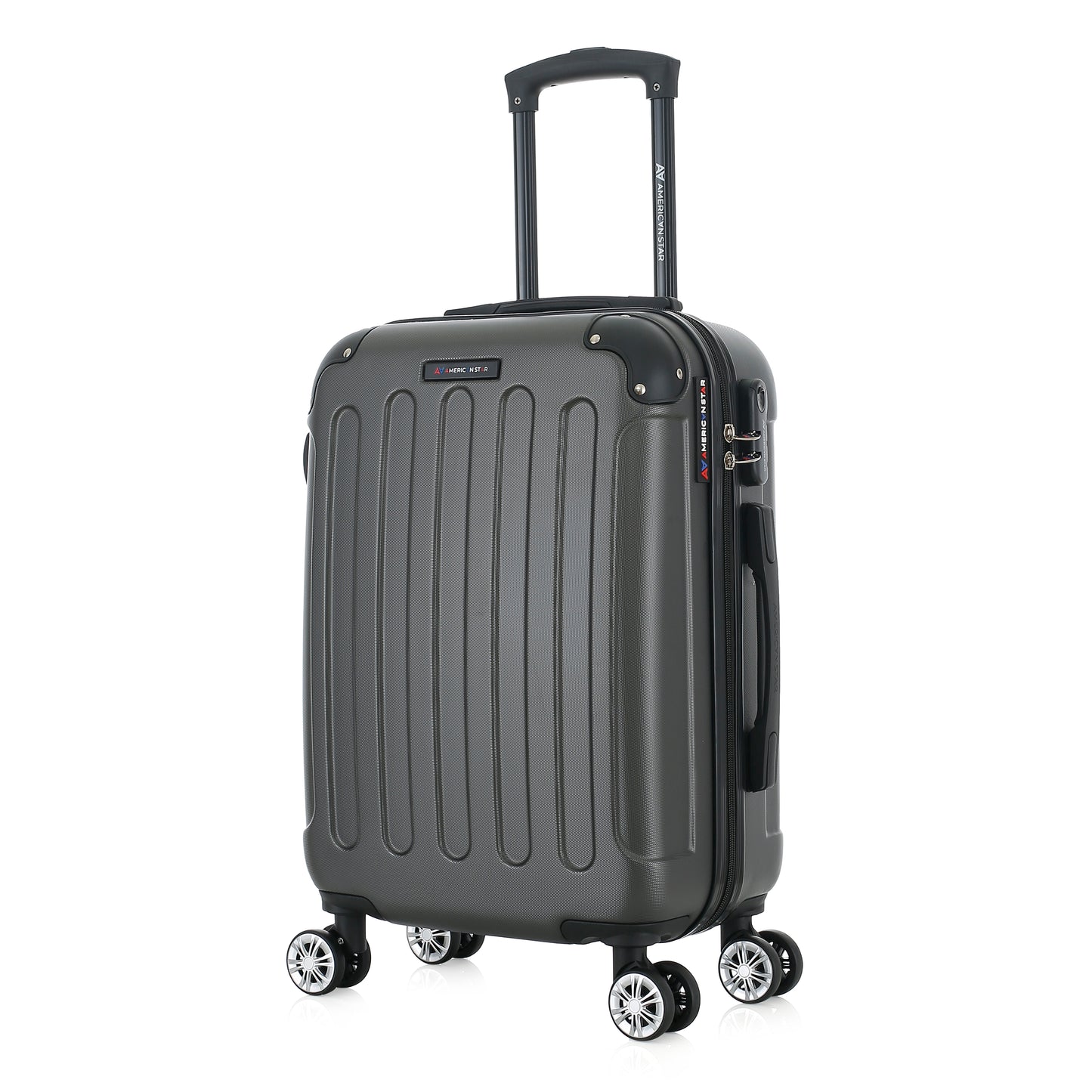 Valise grise de notre collection American Star Miami, taille S de 3/4