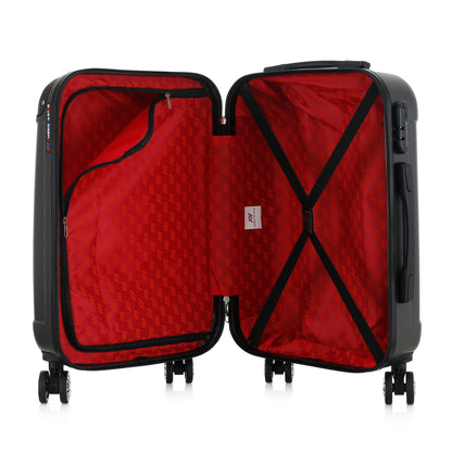 Valise grise de notre collection American Star Miami, taille S ouverte