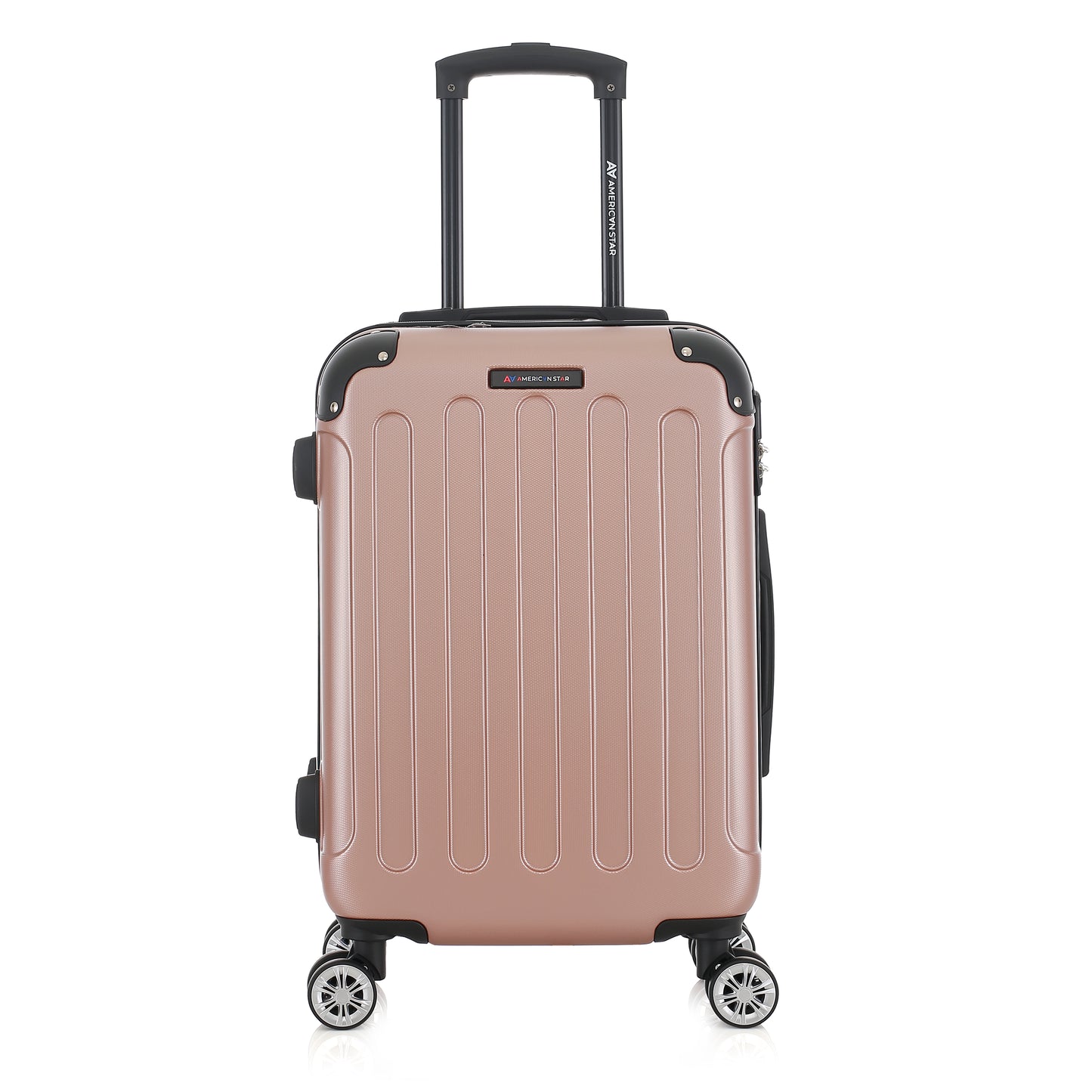 Valise or rose de notre collection American Star Miami, taille S de face
