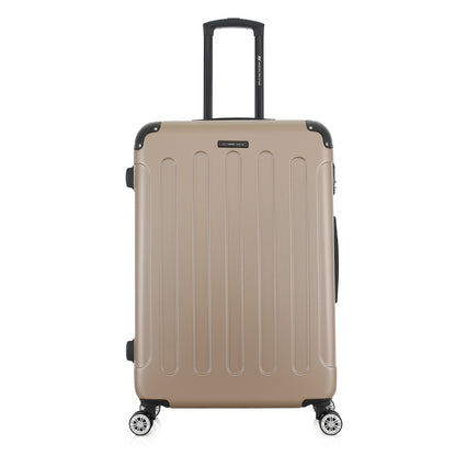 Grande valise beige de face
