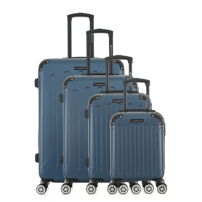 Set de 4 valises bleues de notre collection American Star, Miami, de face