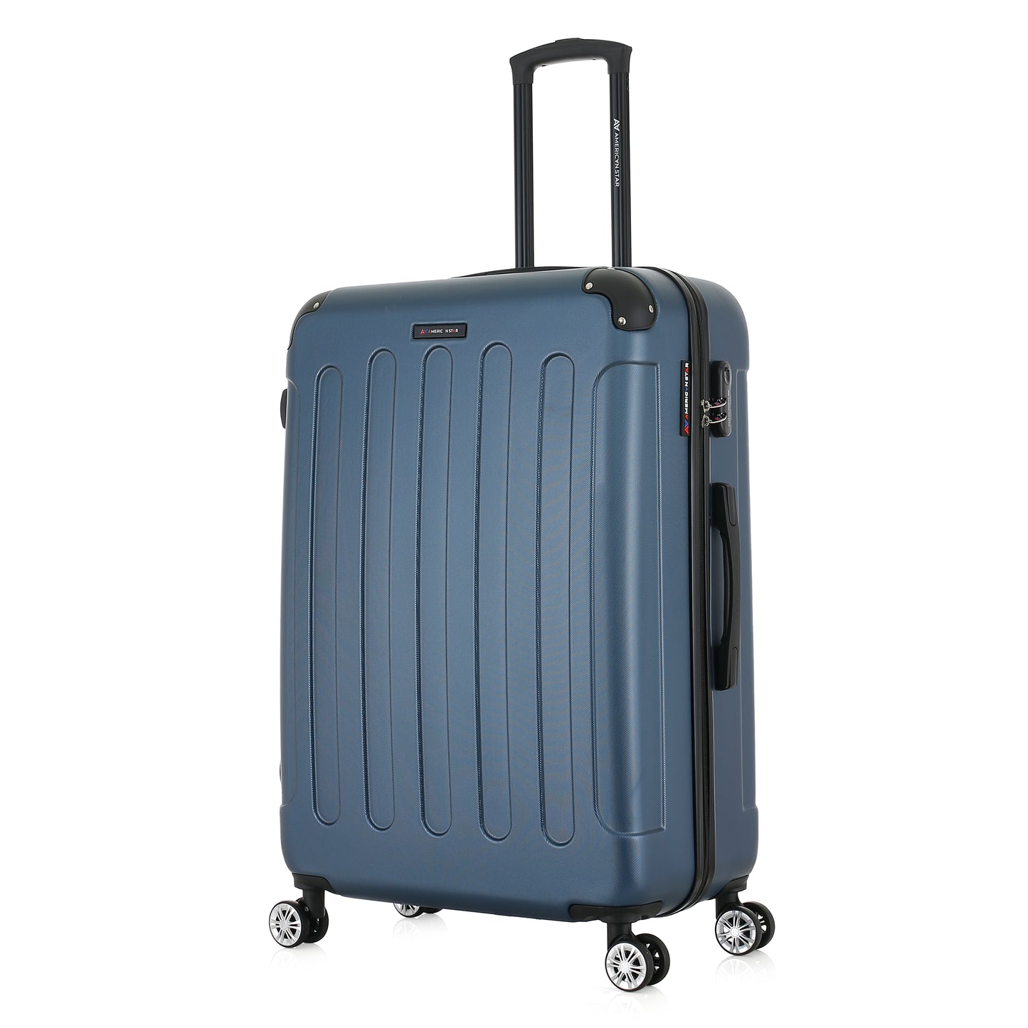 Grande valise bleue de 3/4
