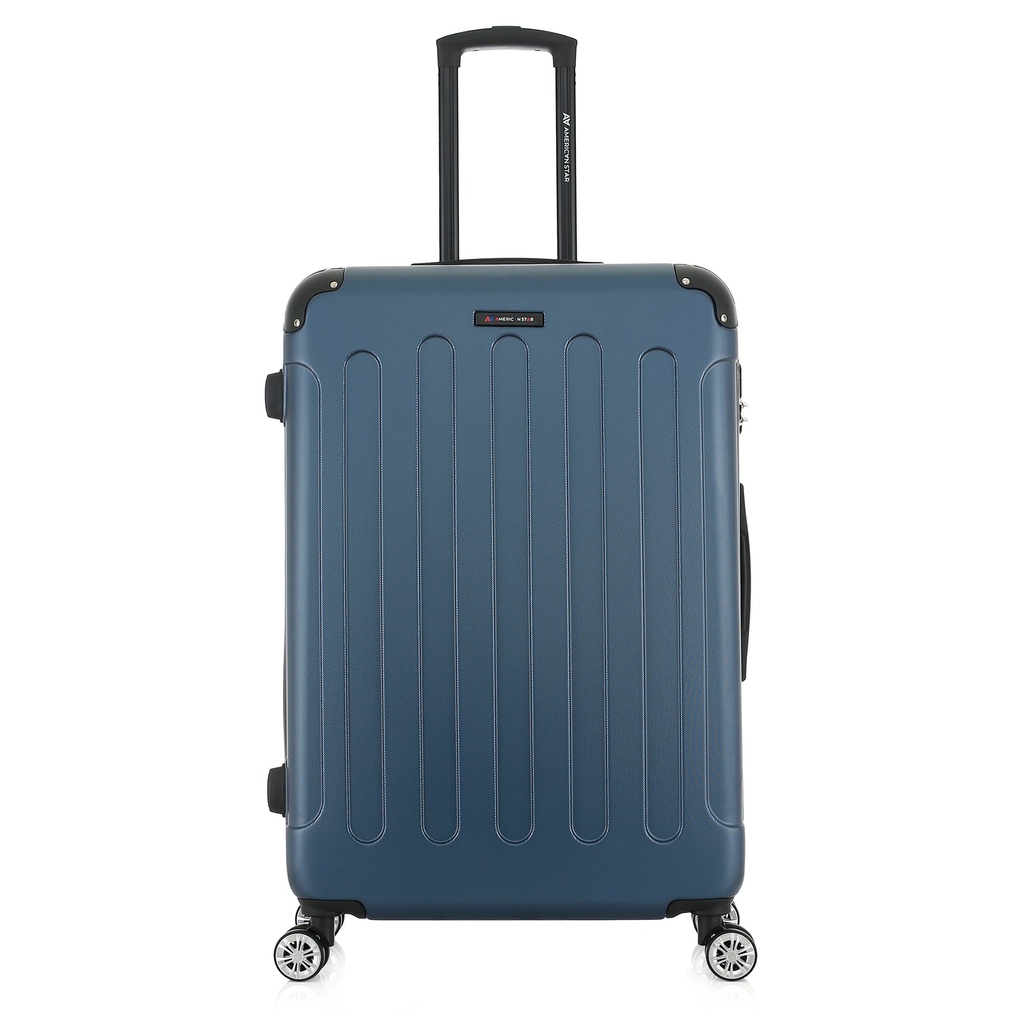 Grande valise bleue de face
