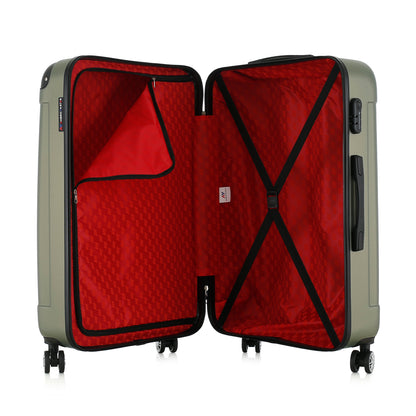 Grande valise kaki ouverte
