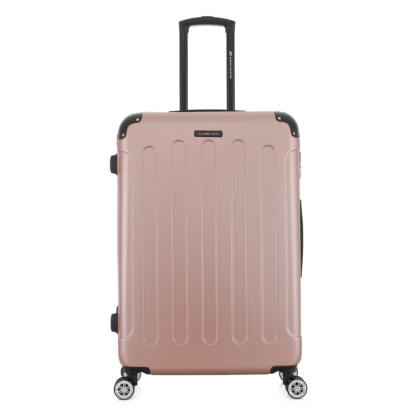 Grande valise rose de face
