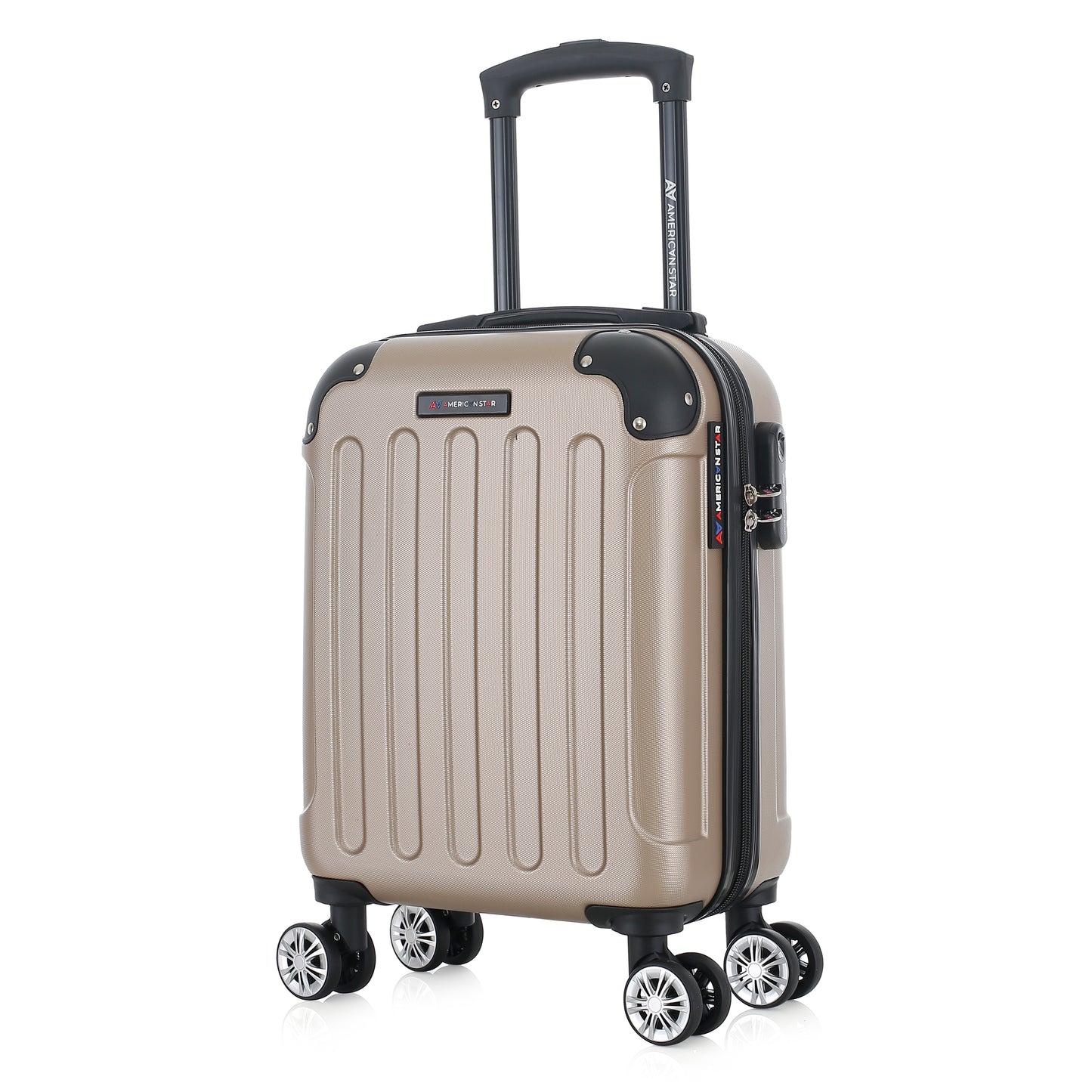 Valise beige de notre collection American Star Miami, taille XS de 3/4