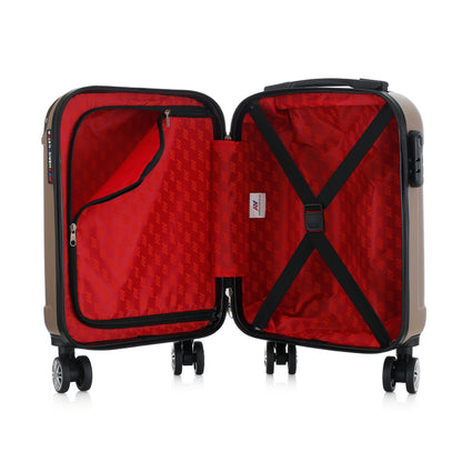 Valise beige de notre collection American Star Miami, taille XS ouverte