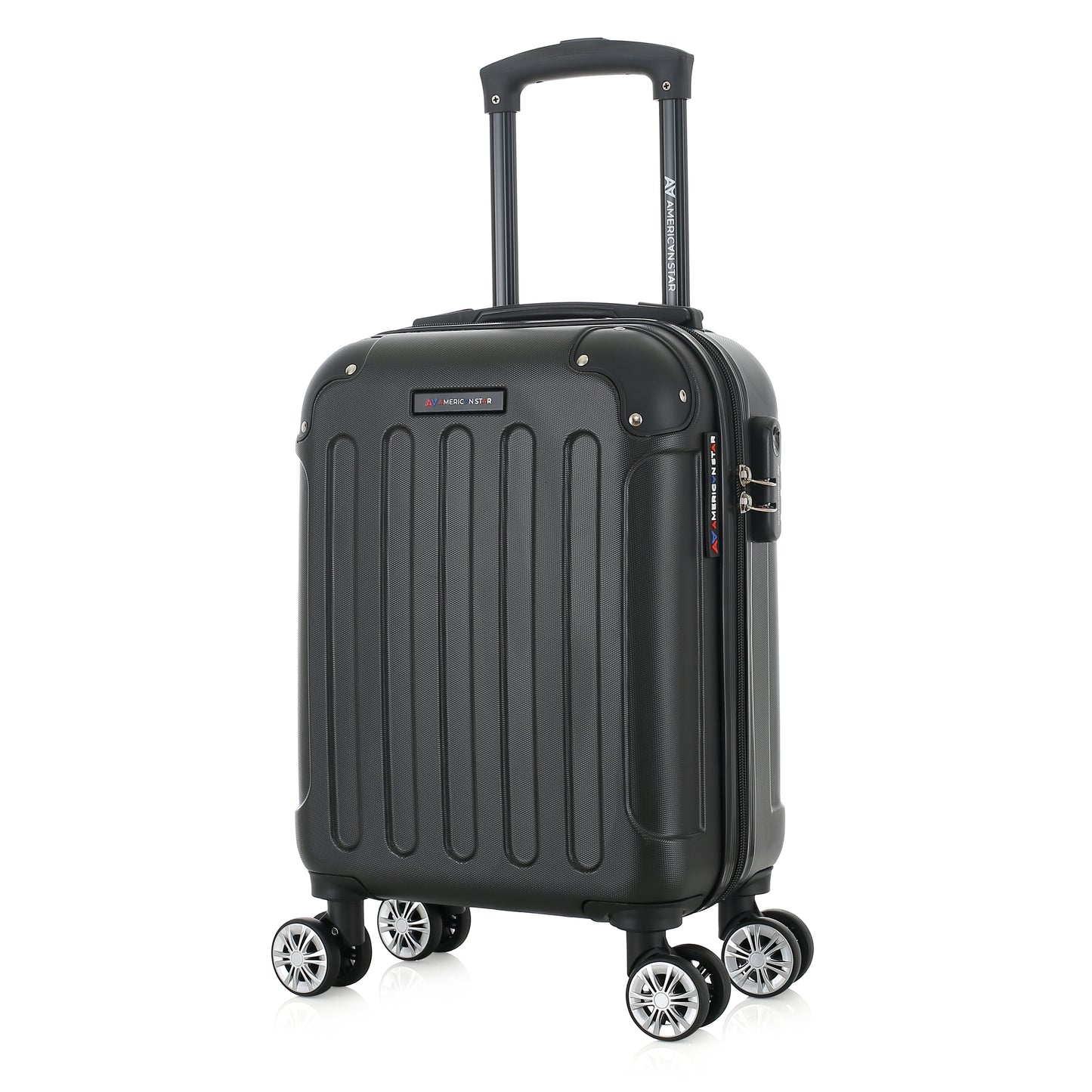 Valise noire de notre collection American Star Miami, taille XS de 3/4