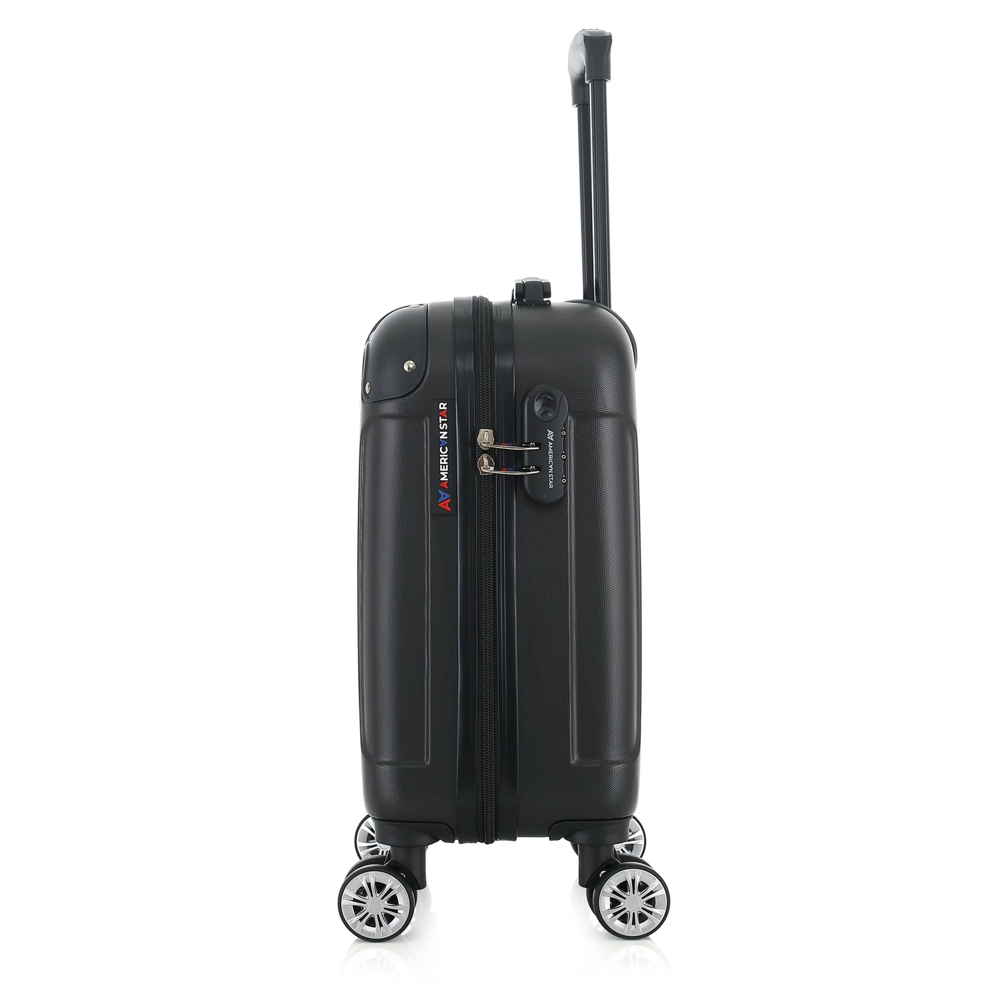 Valise noire de notre collection American Star Miami, taille XS de côté