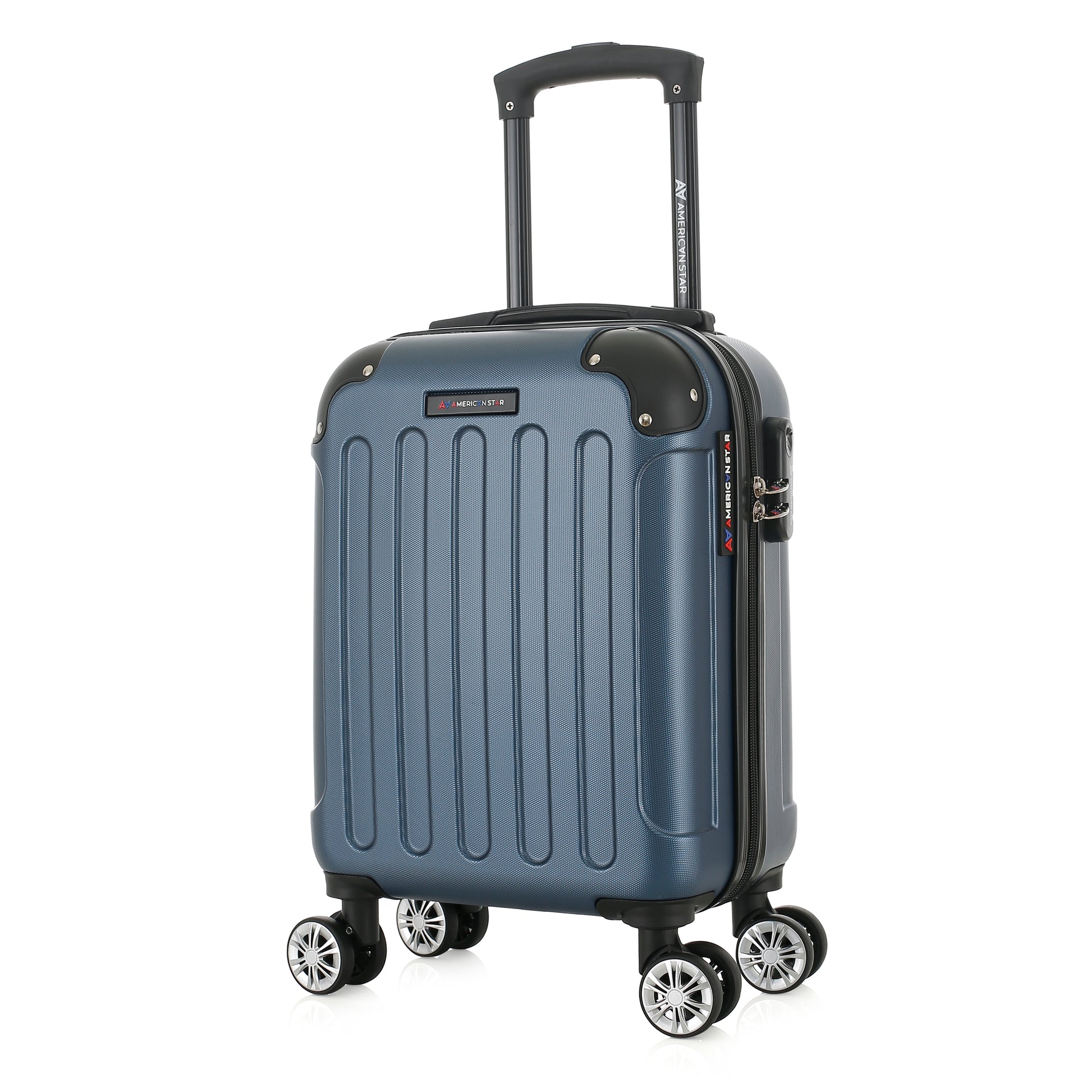 Valise bleue de notre collection American Star Miami, taille XS de 3/4