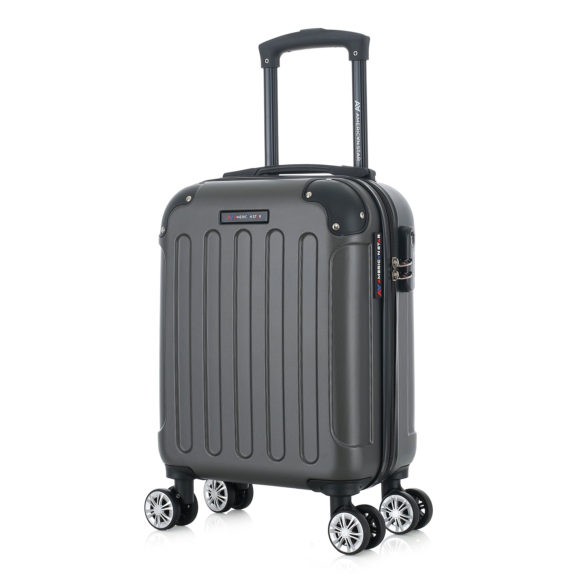 Valise grise de notre collection American Star Miami, taille XS de 3/4