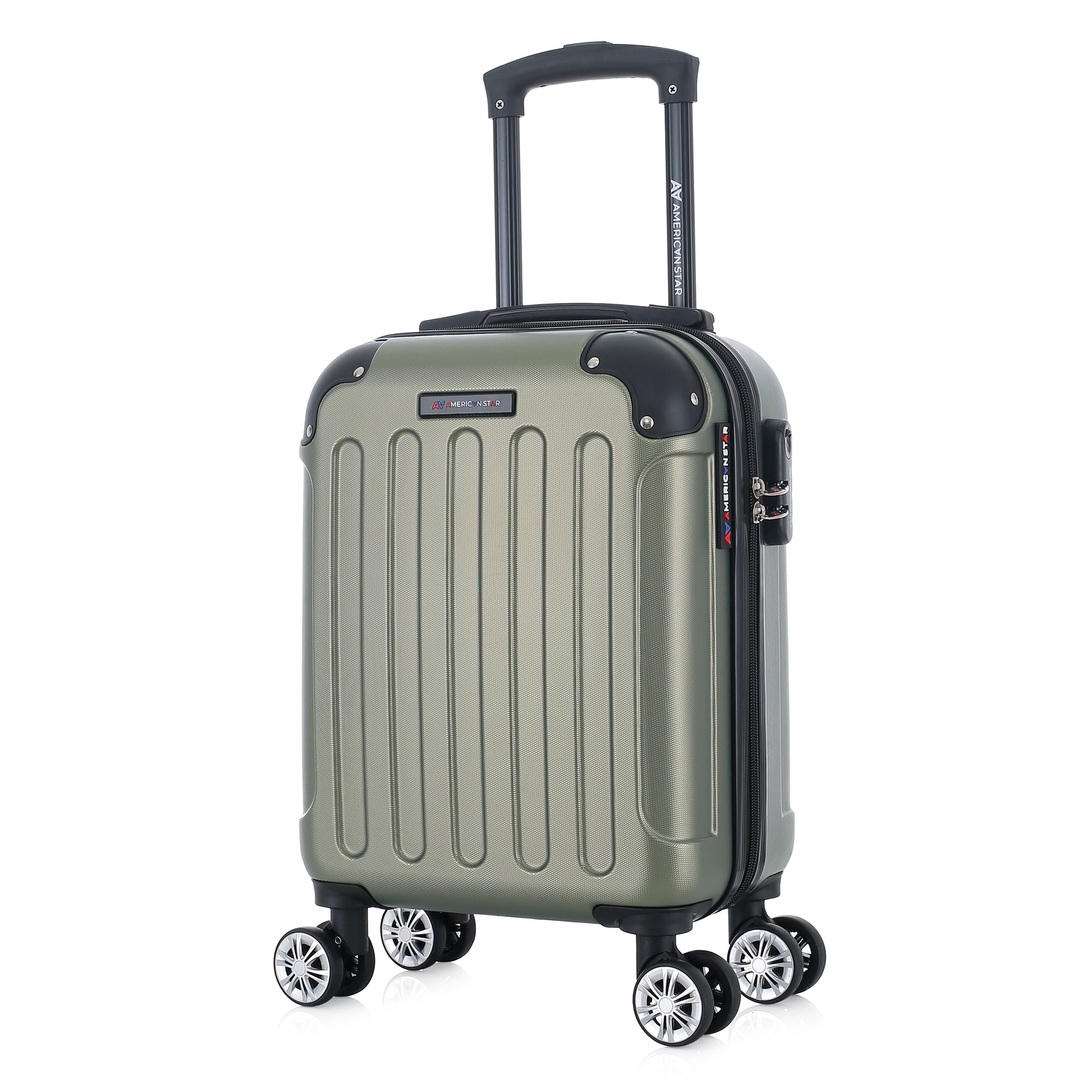 Valise kaki de notre collection American Star Miami, taille XS de 3/4