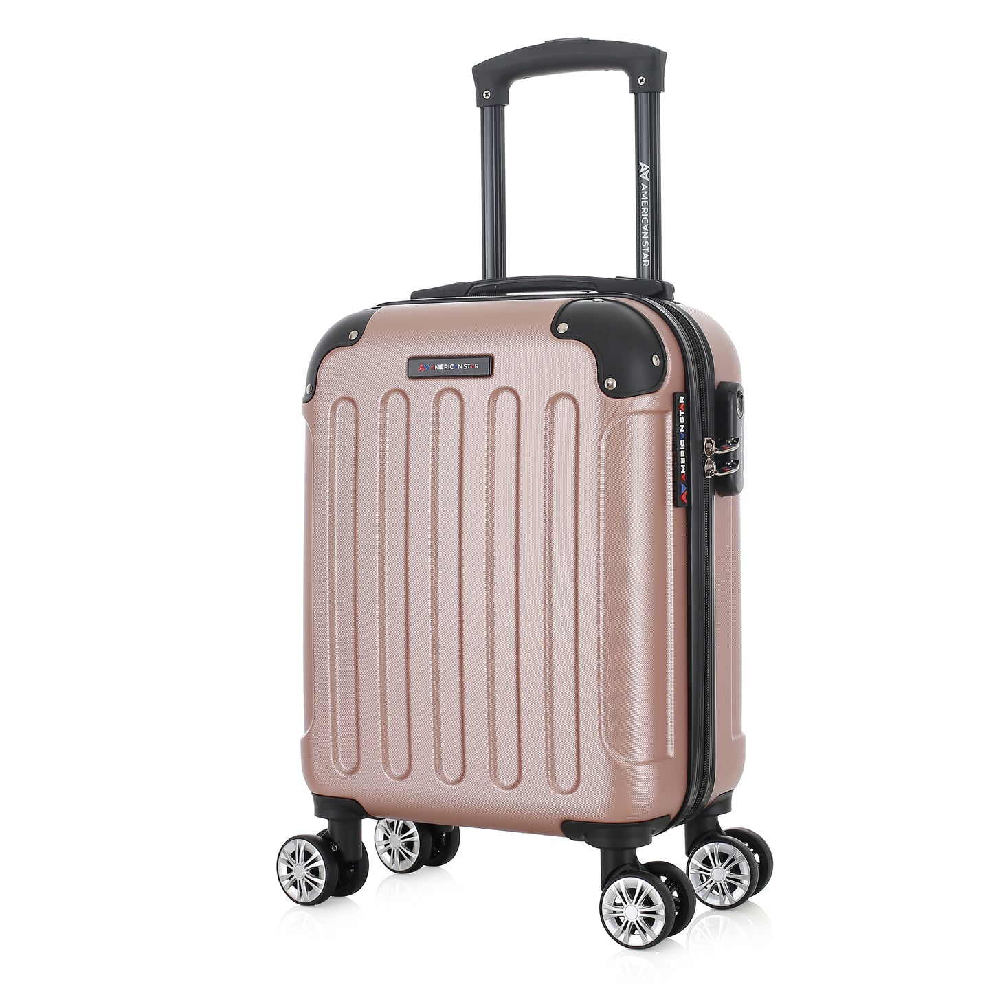 Valise or rose de notre collection American Star Miami, taille XS de 3/4