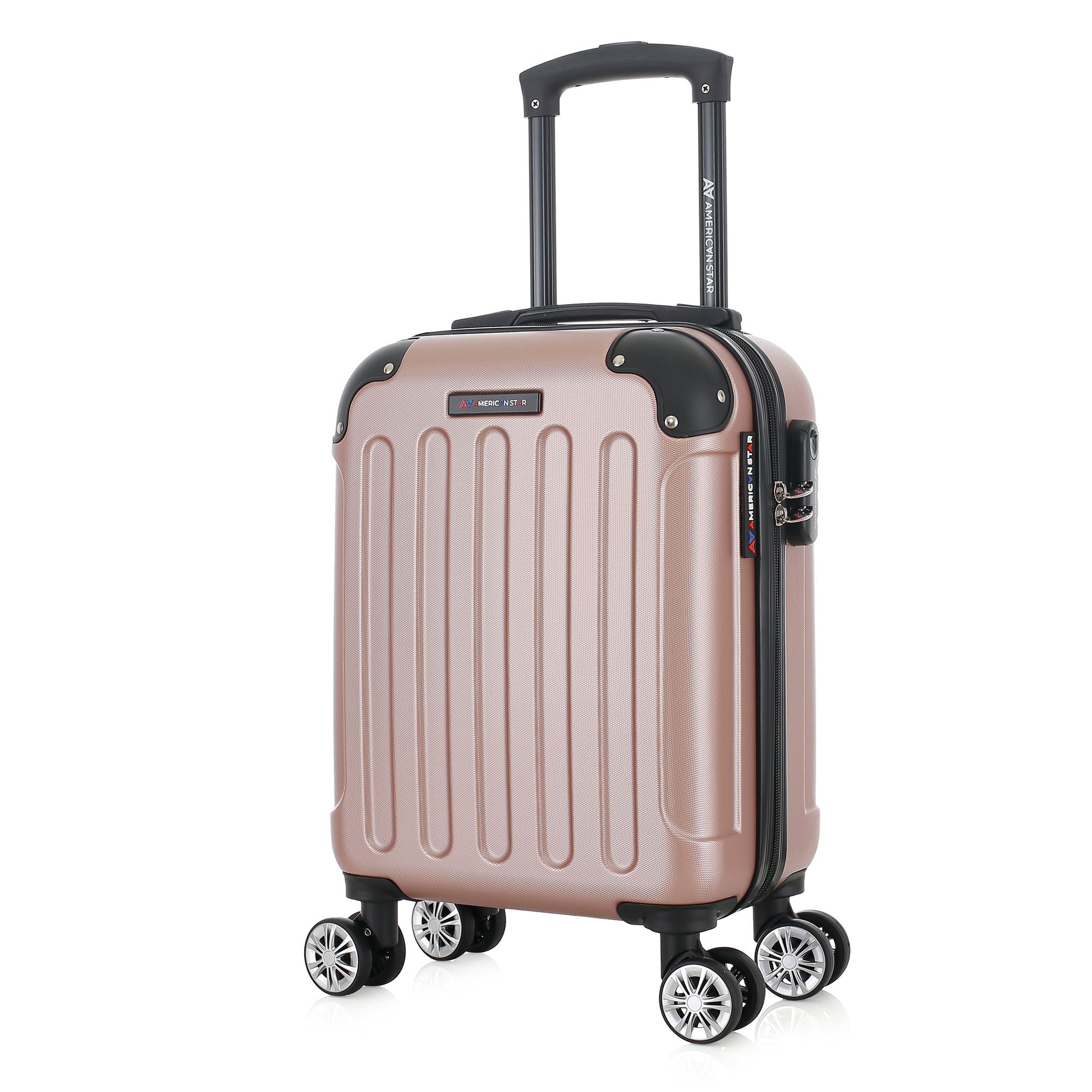 Valise or rose de notre collection American Star Miami, taille XS de 3/4
