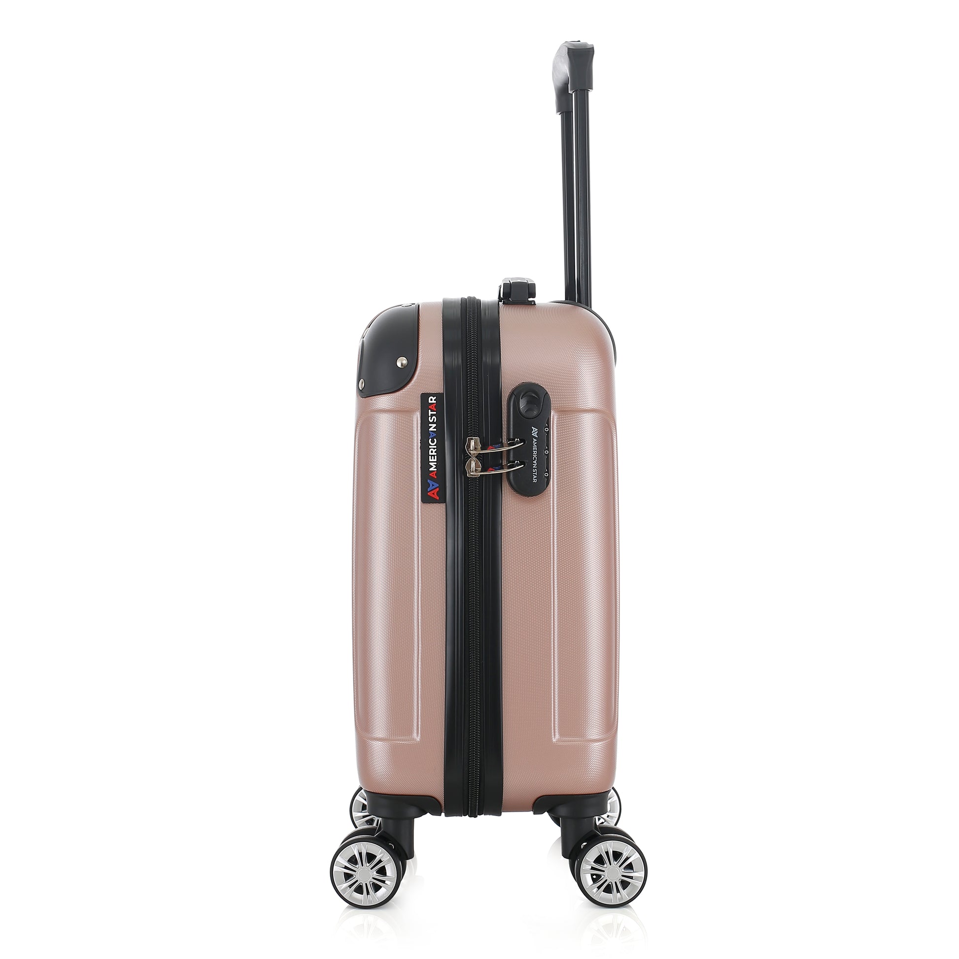 Valise or rose de notre collection American Star Miami, taille XS de côté