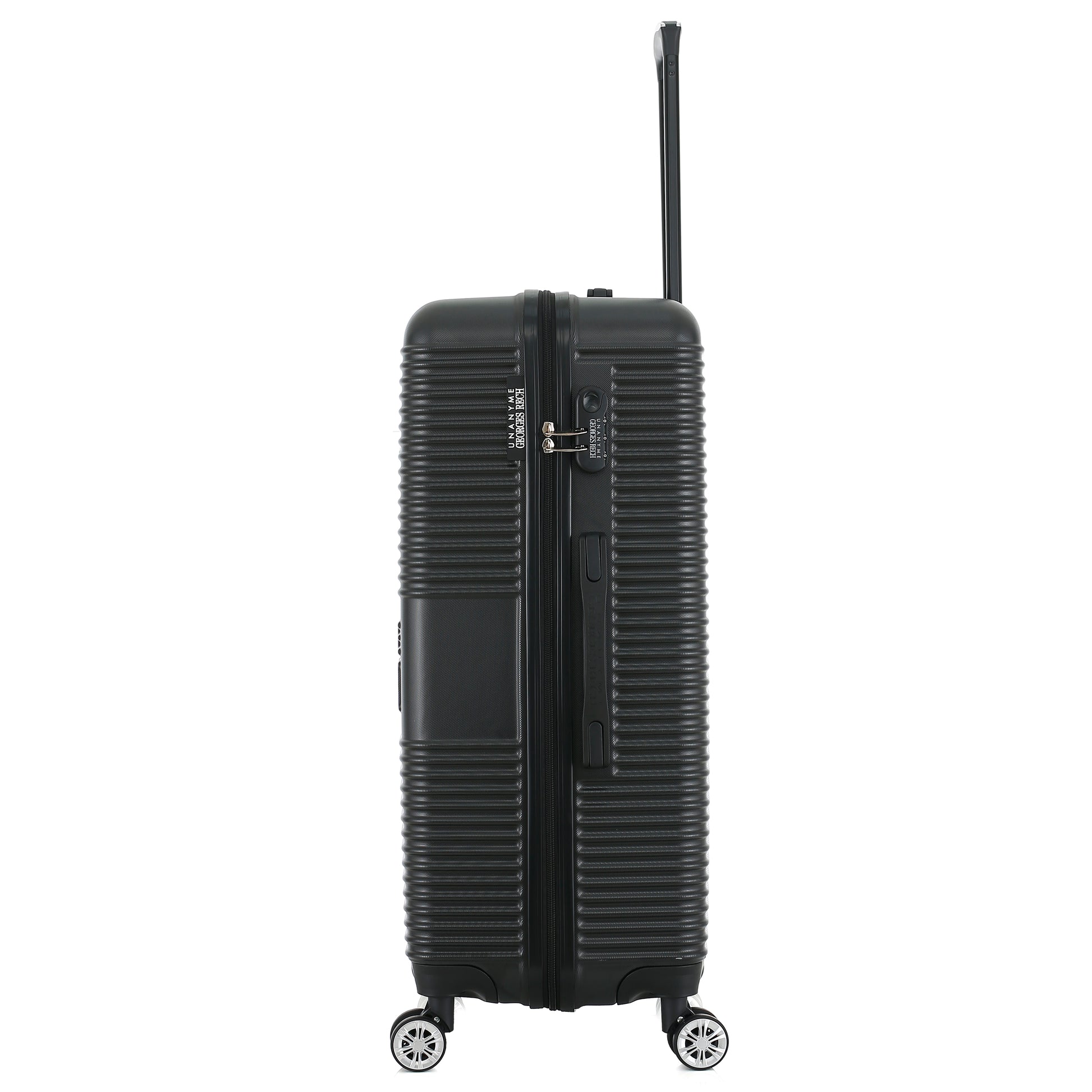 Valise noire de notre collection Georges Rech, Milan, taille L, de côté