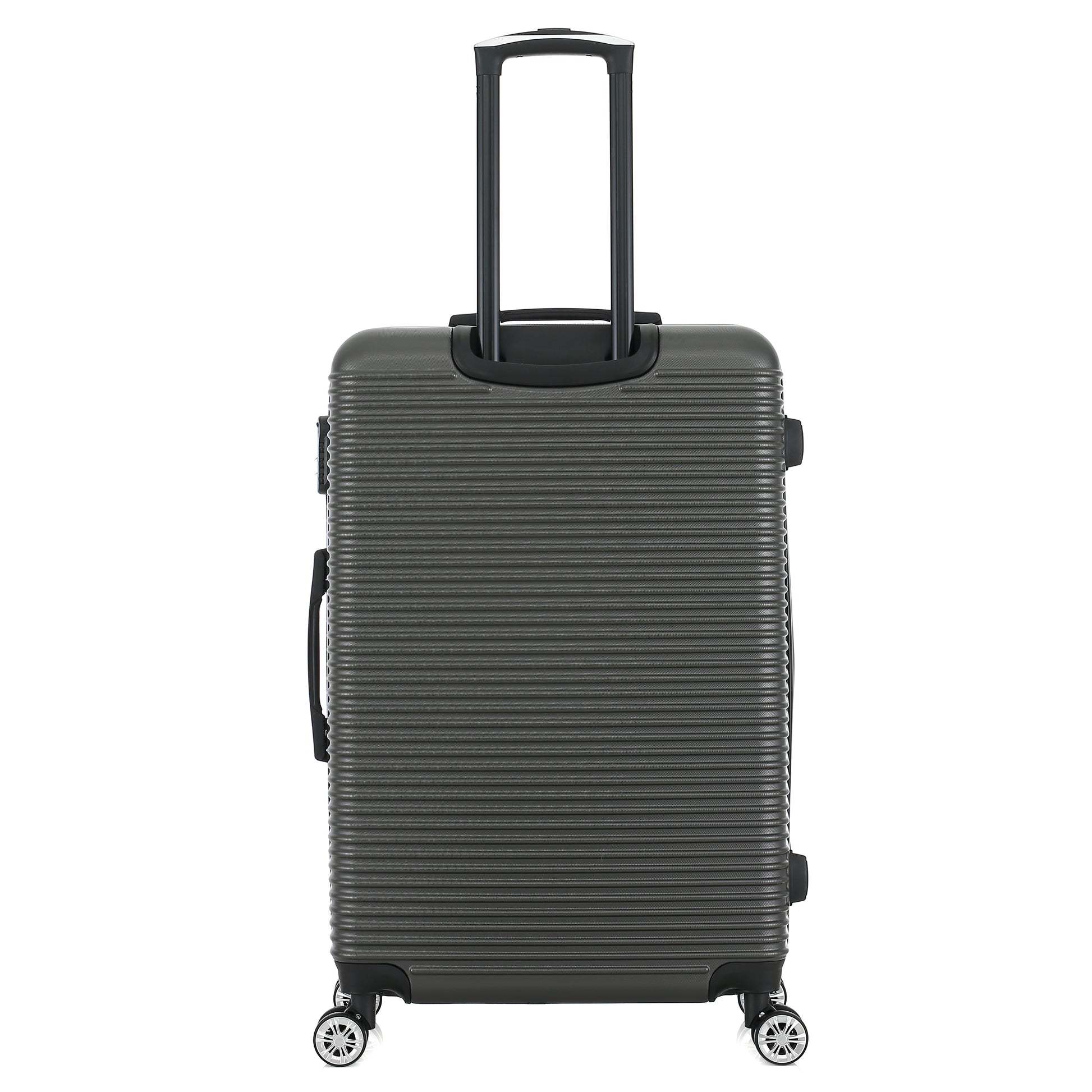 Valise grise de notre collection Georges Rech, Milan, taille L, de dos
