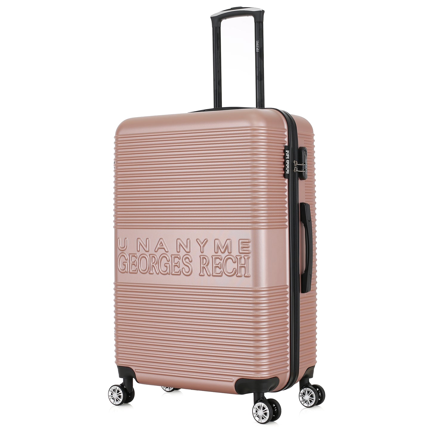 Valise rose de notre collection Georges Rech, Milan, taille L, de 3/4