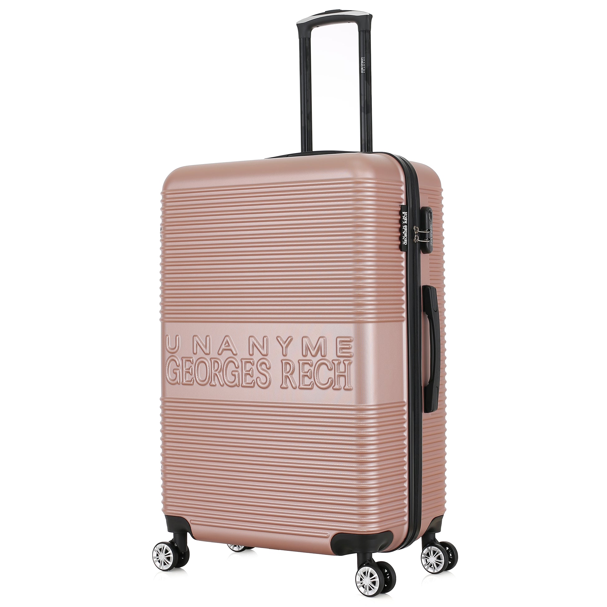 Valise rose de notre collection Georges Rech, Milan, taille L, de 3/4