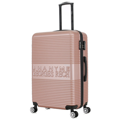 Valise rose de notre collection Georges Rech, Milan, taille L, de 3/4