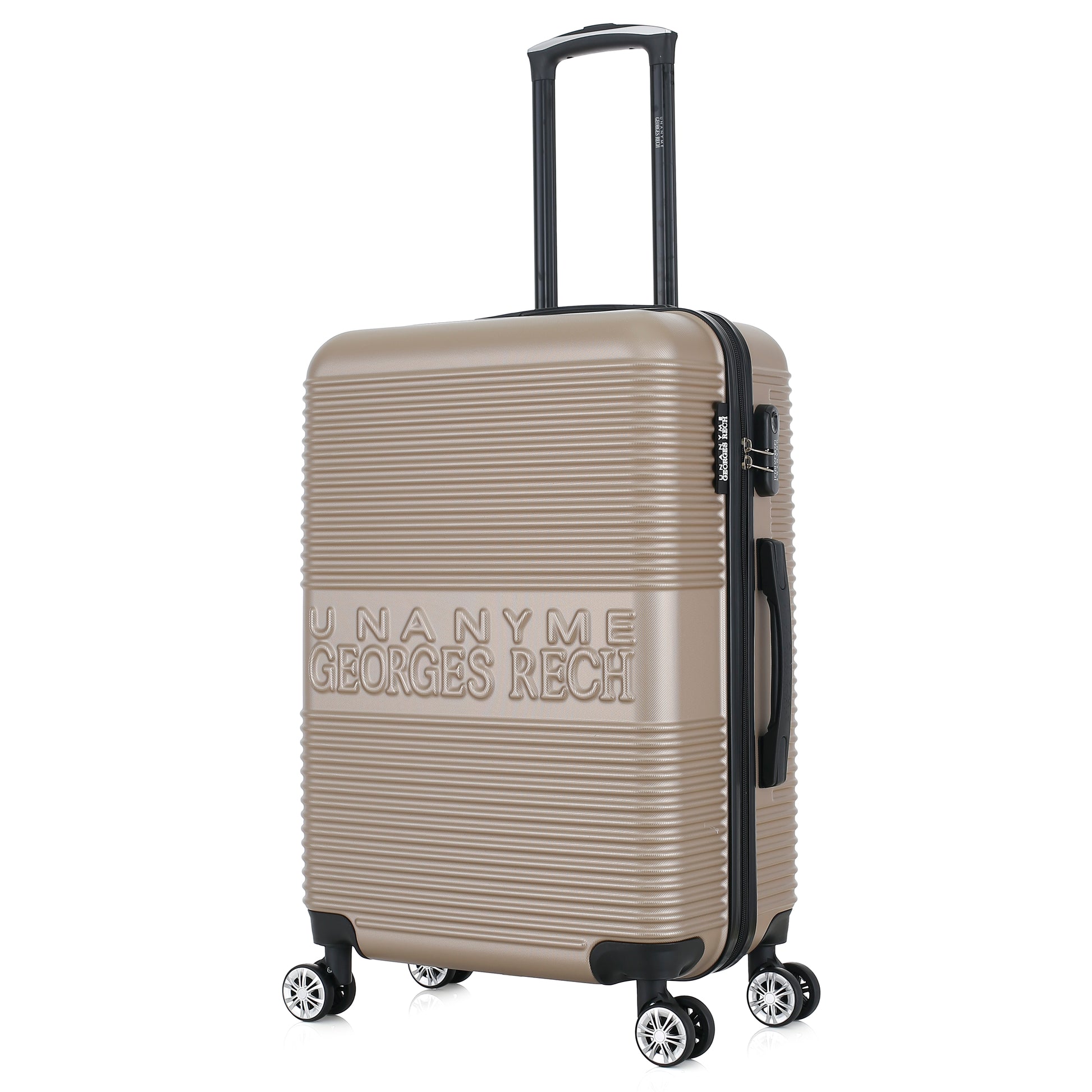 Valise beige de notre collection Georges Rech, Milan, taille M, de 3/4