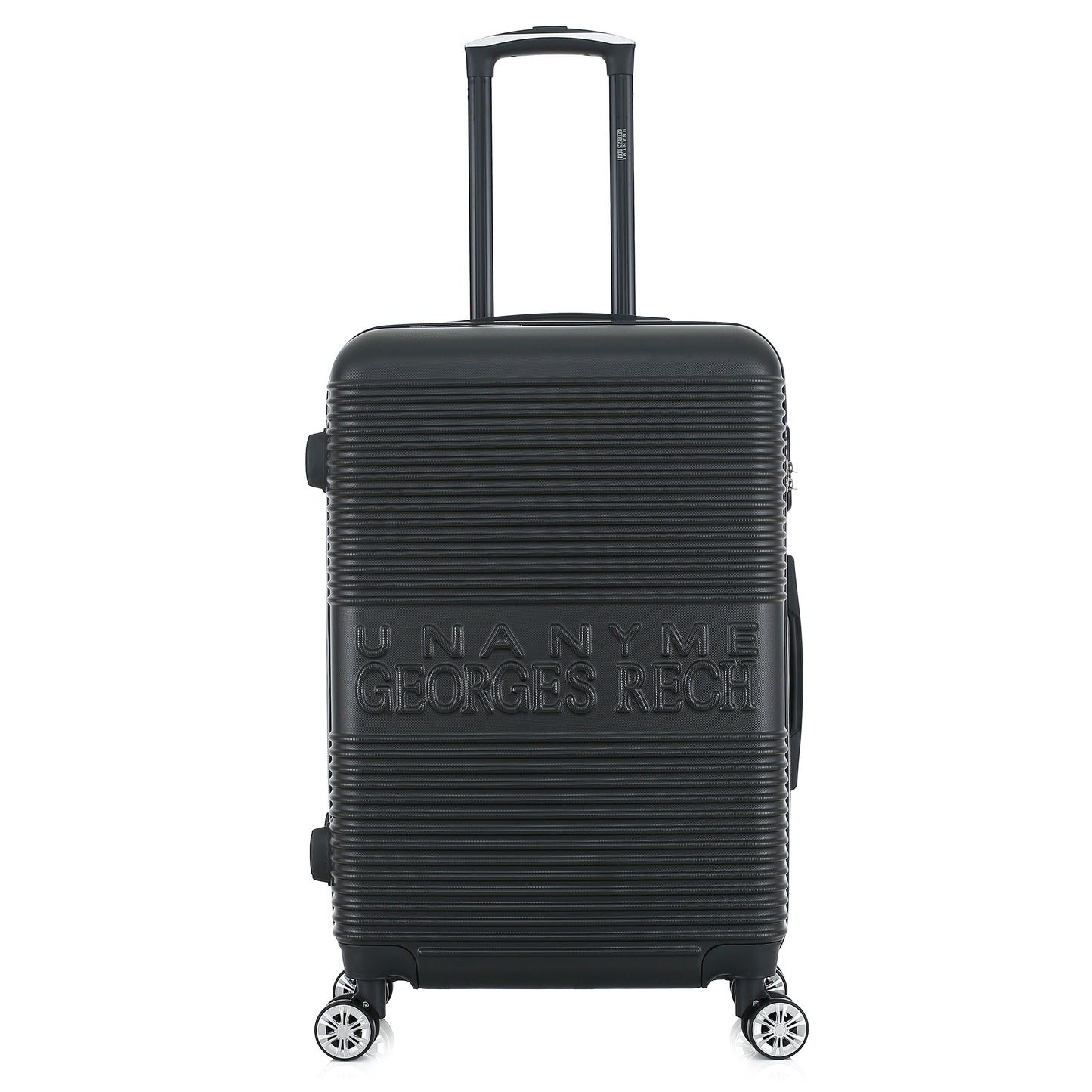 Valise noire de notre collection Georges Rech, Milan, taille M, de face
