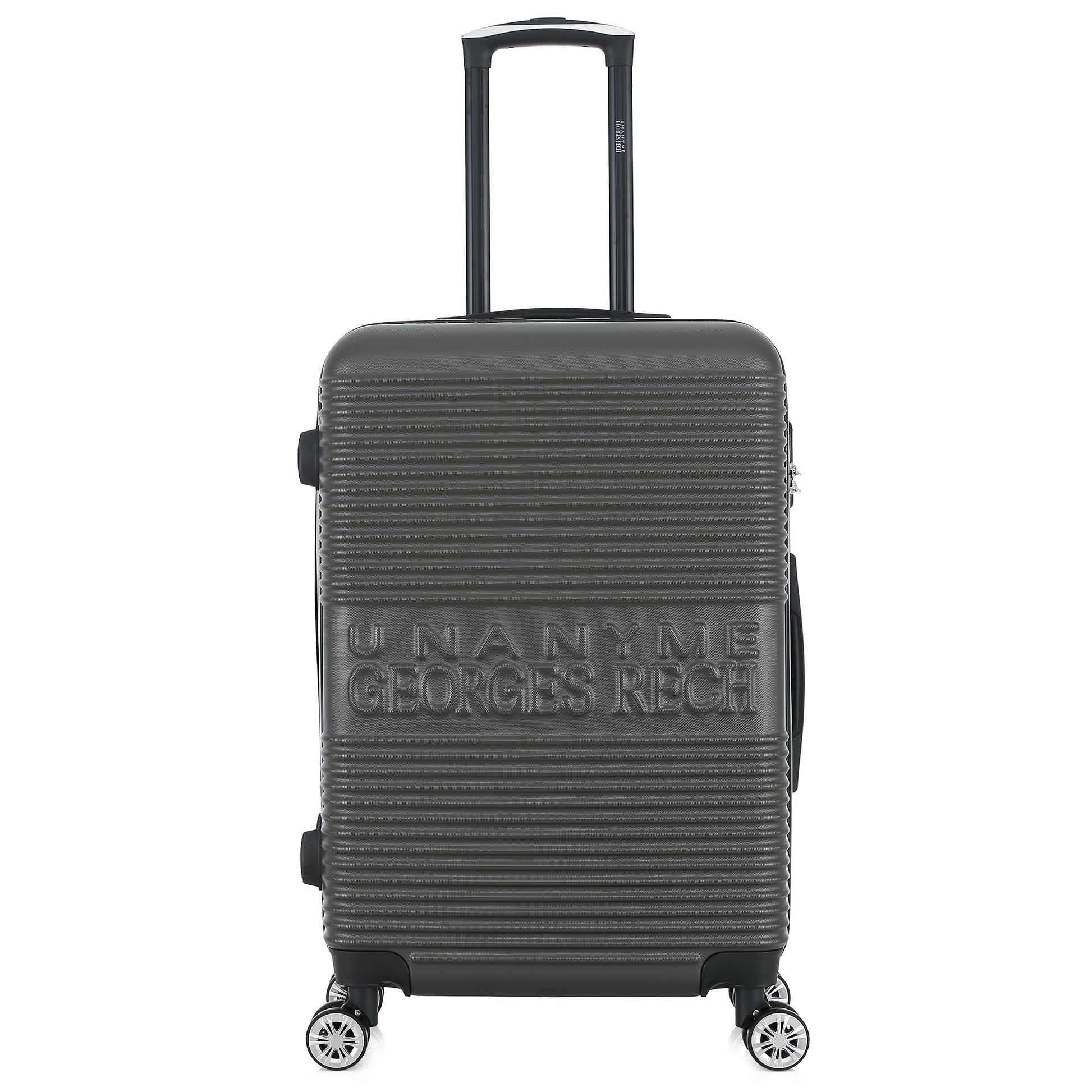 Valise grise de notre collection Georges Rech, Milan, taille M, de face
