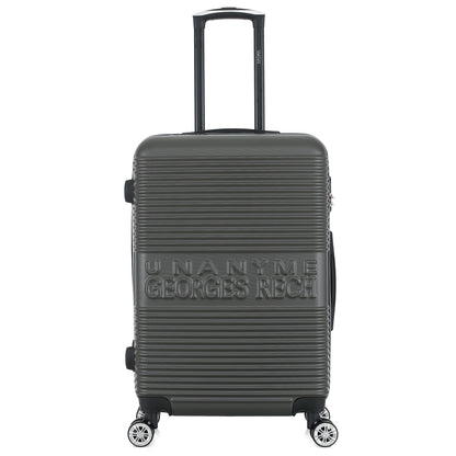 Valise grise de notre collection Georges Rech, Milan, taille M, de face
