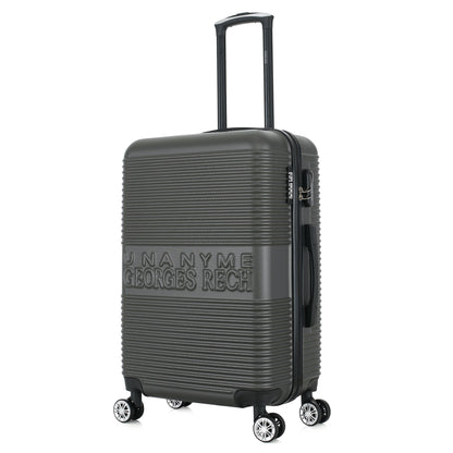 Valise grise de notre collection Georges Rech, Milan, taille M, de 3/4